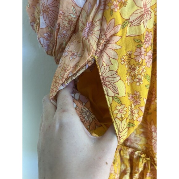 American Eagle S Jenn Tran Dress Floral Swingy Patchwork Mini Peasant Cottage - Picture 6 of 8